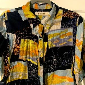 Lose Fit Free People "Hawaiian" Blouse